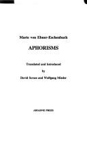 Cover of: Aphorisms