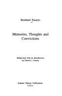 Cover of: Memories, thoughts, and convictions