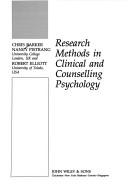 Cover of: Research methods in clinical and counselling psychology