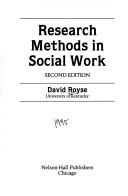 Cover of: Research methods in social work