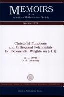 Cover of: Christoffel functions and orthogonal polynomials for exponential weights on [₋1, 1] by A. L. Levin