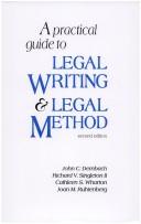 Cover of: A practical guide to legal writing and legal method by John C. Dernbach