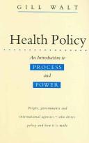 Cover of: Health policy by Gillian Walt