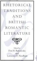 Cover of: Rhetorical traditions and British romantic literature