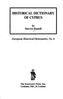 Cover of: Historical dictionary of Cyprus
