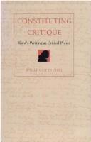 Constituting critique by Willi Goetschel
