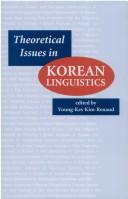 Cover of: Theoretical issues in Korean linguistics