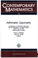 Cover of: Arithmetic geometry: Conference on Arithmetic Geometry with an Emphasis on Iwasawa Theory, March 15-18, 1993, Arizona State University