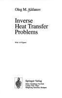 Cover of: Inverse heat transfer problems