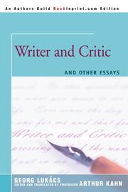 Cover of: Writer and Critic: and Other Essays