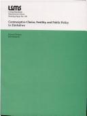 Cover of: Contraceptive choice, fertility, and public policy in Zimbabwe by Duncan Thomas