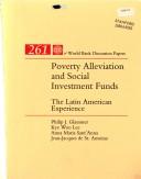 Cover of: Poverty alleviation and social investment funds by Philip J. Glaessner ... [et al.].