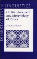Cover of: On the placement and morphology of clitics
