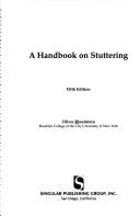 A handbook on stuttering by Oliver Bloodstein, Nan Bernstein Ratner
