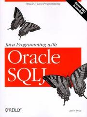 Cover of: Java Programming with Oracle SQLJ by Jason Price