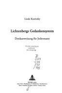 Cover of: Lichtenbergs Gedankensystem: Denkanweisung für Jedermann