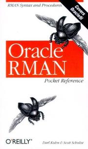 Cover of: Oracle RMAN: Pocket Reference