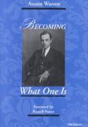 Cover of: Becoming what one is