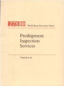 Cover of: Preshipment inspection services