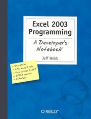 Cover of: Excel 2003 Programming: A Developer's Notebook (Developer's Notebook)