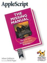 Cover of: AppleScript: the missing manual