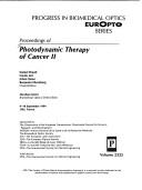 Cover of: Proceedings of photodynamic therapy of cancer II: 9-20 September 1994, Lille, France