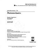 Cover of: Interferometry '94: photomechanics : 16-20 May 1994, Warsaw, Poland