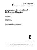Cover of: Components for wavelength division multiplexing: 9 February 1995, San Jose, California