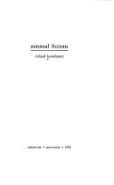 Cover of: Minimal fictions by Richard Kostelanetz