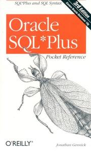Cover of: Oracle SQL*Plus Pocket Reference by Jonathan Gennick, Jonathan Gennick