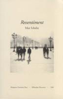 Cover of: Ressentiment by Max Scheler