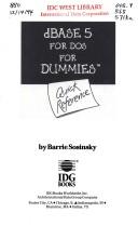 dBASE 5 for DOS for dummies quick reference by Barrie A. Sosinsky, Barrie Sosinsky