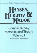 Sample survey methods and theory by Morris H. Hansen