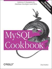 Cover of: MySQL Cookbook by Paul DuBois