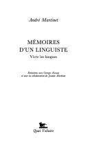 Cover of: Mémoires d'un linguiste: vivre les langues
