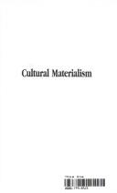 Cover of: Cultural materialism
