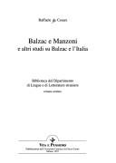 Cover of: Balzac e Manzoni e altri studi su Balzac e l'Italia