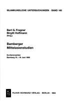 Cover of: Bamberger Mittelasienstudien: Konferenzakten, Bamberg, 15.-16. Juni 1990