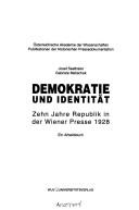 Cover of: Demokratie und Identität by Seethaler, Josef.