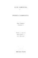 Cover of: Poesía completa by Luis Cernuda