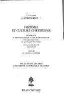 Cover of: Histoire et culture chrétienne: hommage à Monseigneur Yves Marchasson