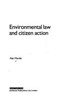 Cover of: Environmental law and citizen action