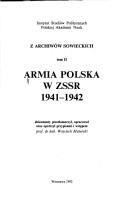 Cover of: Armia Polska w ZSRR, 1941-1942