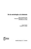 Cover of: De la sociología a la historia