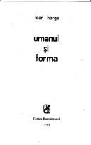 Cover of: Umanul și forma