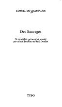 Cover of: Des sauvages by Samuel de Champlain