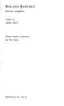 Cover of: Œuvres complètes by Roland Barthes