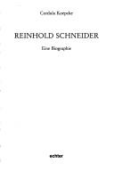 Cover of: Reinhold Schneider by Cordula Koepcke