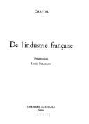 Cover of: De l'industrie française