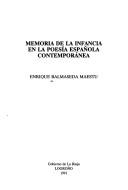 Cover of: Memoria de la infancia en la poesía española contemporánea